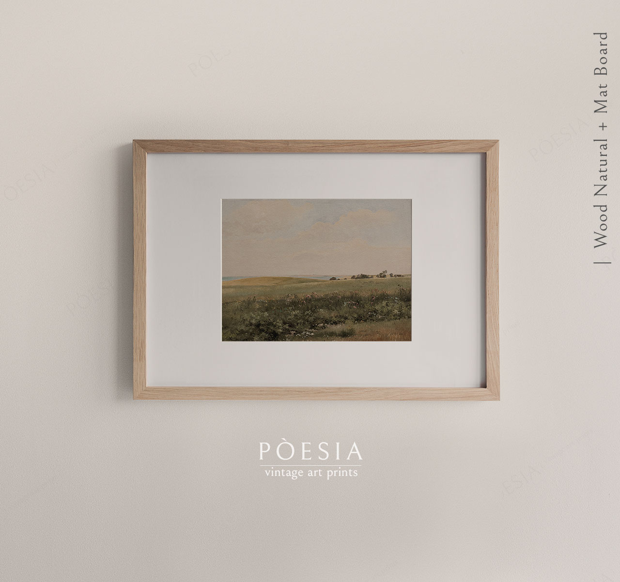 [카를 프레데릭 아가르드] Sommerlandskab med bølgende marker 54.9×39.8 cm 매트&액자 포함 - 상품 이미지