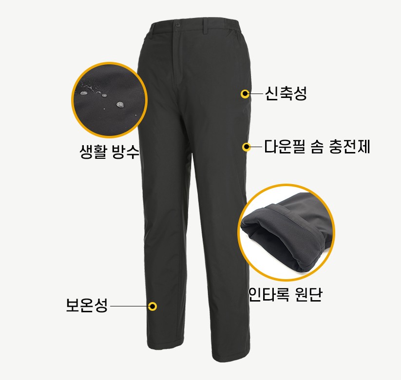 K2세이프티 오토바이배달바지 방풍 남자 겨울 라이더패딩바지 바이크 배달대행 동계 방한팬츠 - 상세 이미지 2