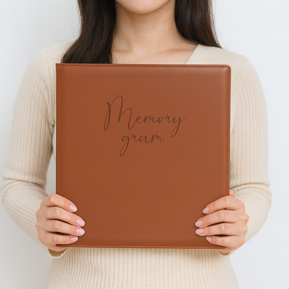 가죽 접착식 사진앨범 대형 초음파 아기 앨범 웨딩 결혼식 태아수첩