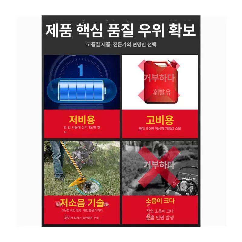 전기 유선 예초기 잔디깎기 풀베기 트리머 조경관리 가솔린 엔진 대체용 5m연장코드 - 상세 이미지 5