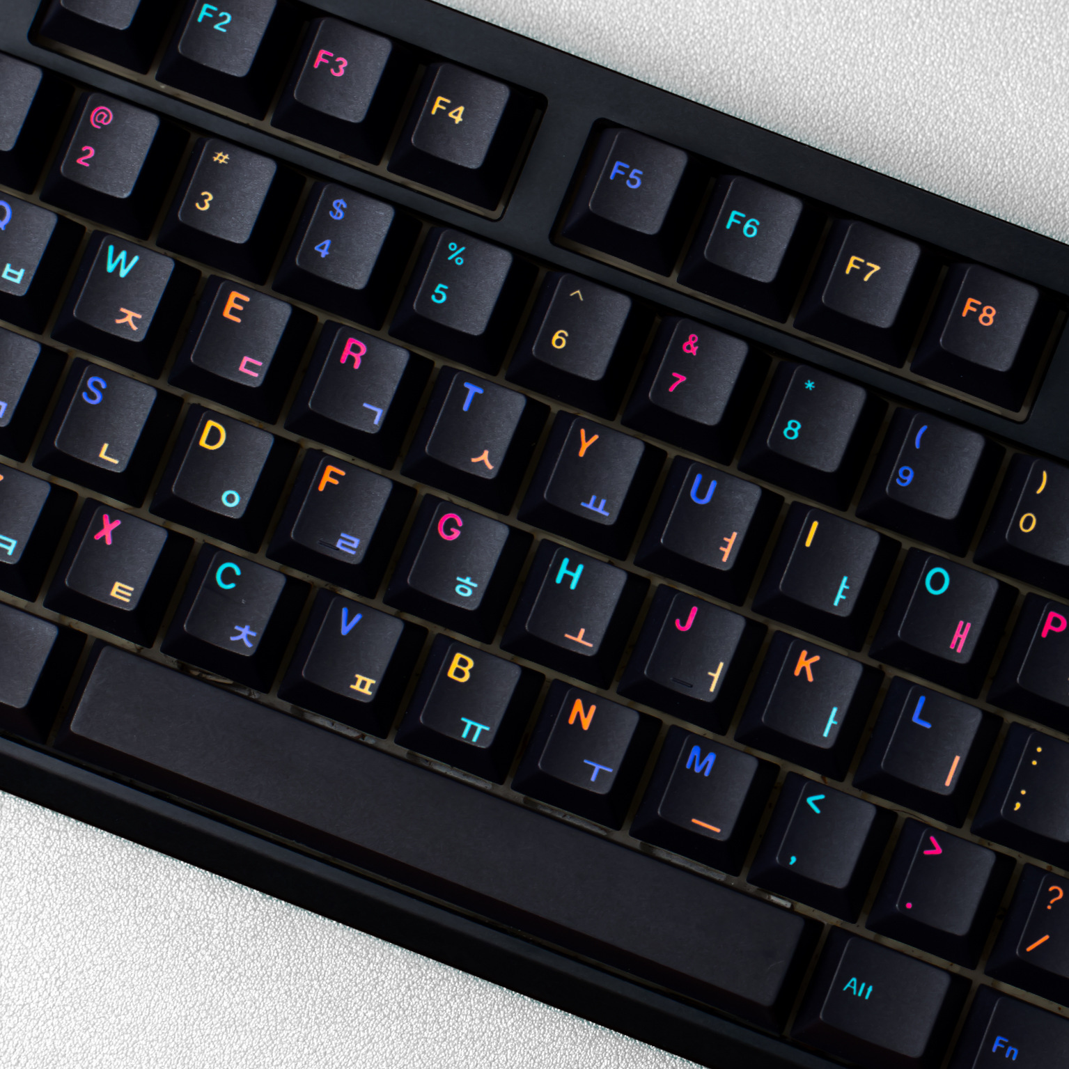 CMYK 블랙 배색 한영키캡 Cherry 염료승화 PBT 체리 기계식키보드 키캡 - 상세 이미지 5