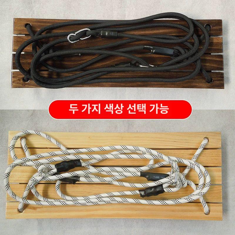 야외 그네 로프 원목 펜션 벤치 목재 밧줄 마당 흔들의자 행잉체어 벤치형그네 60x20cm 우드 단일 좌석판 B - 상세 이미지 2