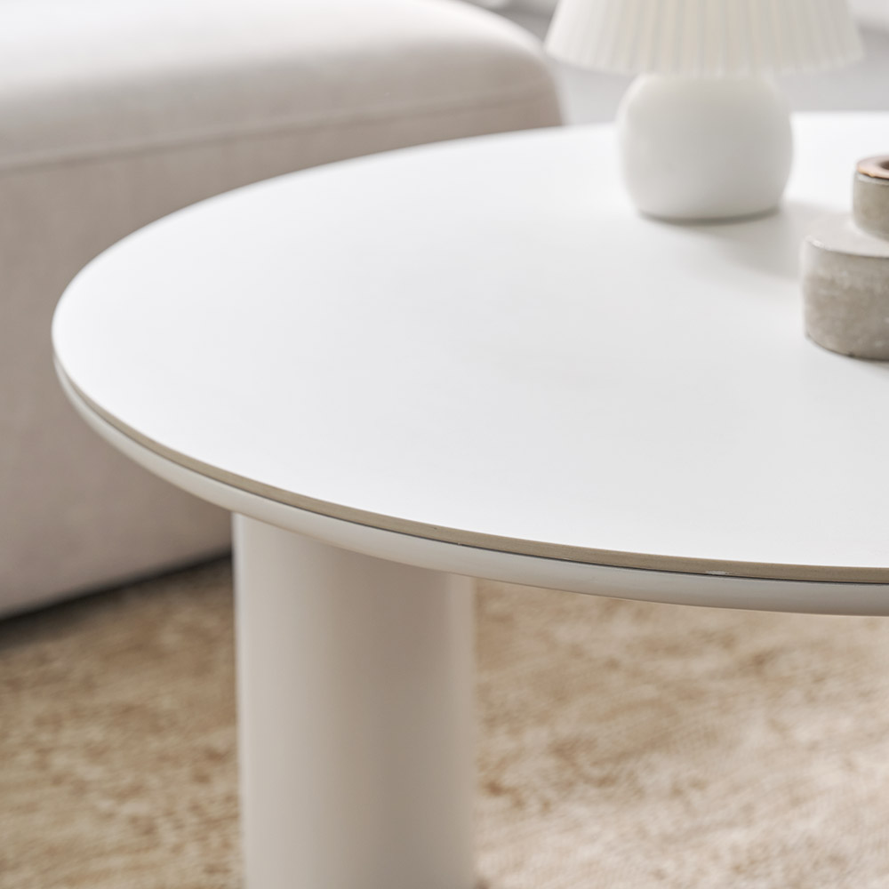 플라빈 세라믹 좌식 소파 거실 테이블 밥상 식탁 원형 크림베이지 CNM248C