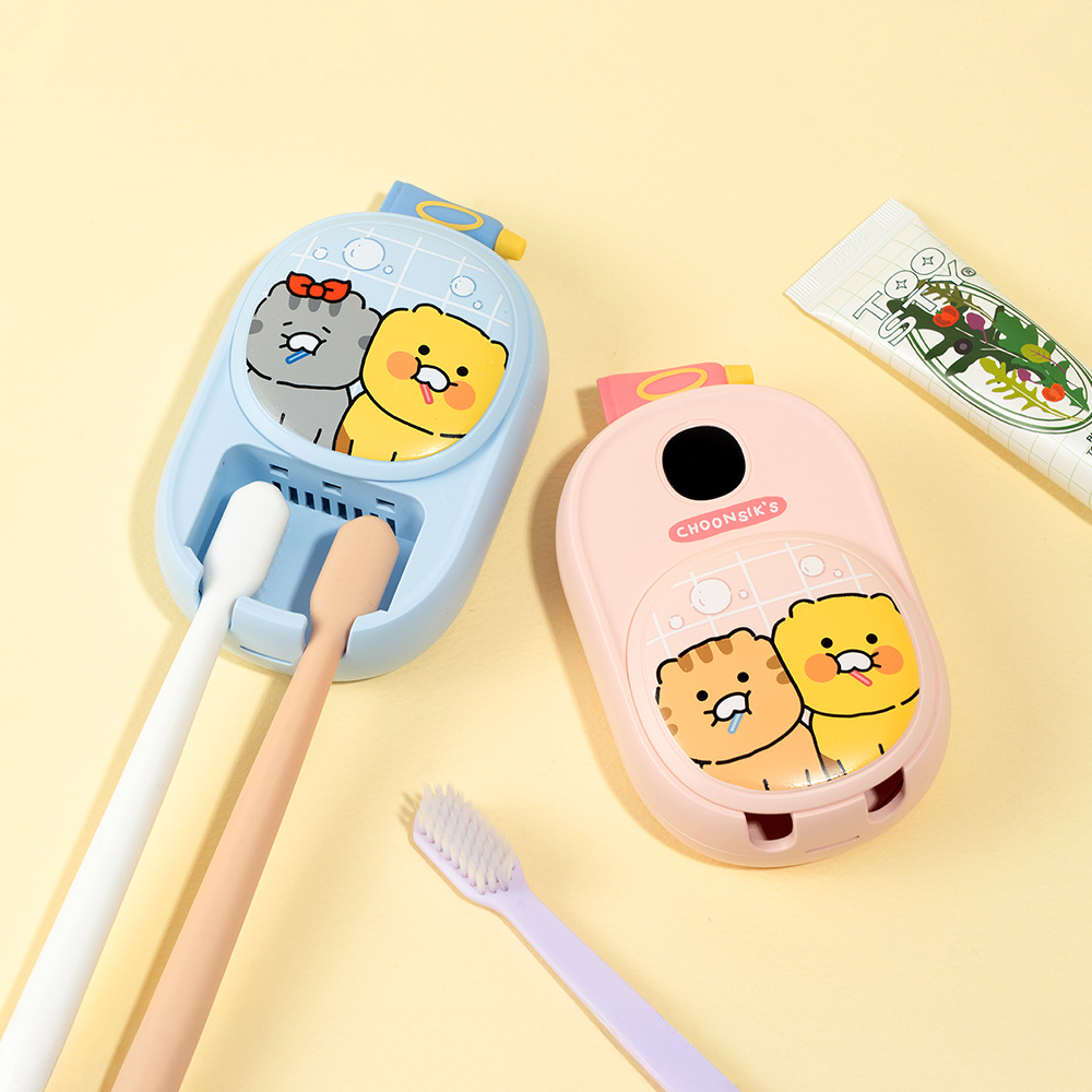 카카오프렌즈 춘식이 짝꿍 듀얼 UV 칫솔 살균 건조기 2구 휴대용 가정용 살균기 이미지 8
