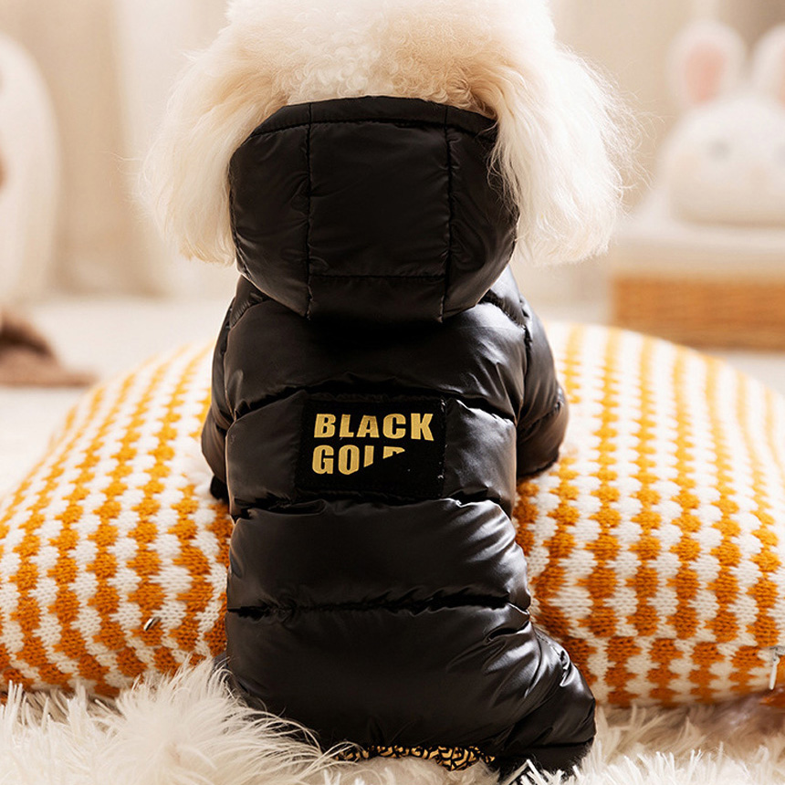 그래핀 발열 하네스 강아지 올인원 패딩 블랙골드 애견자켓 고양이 바지 겨울옷 강아지옷