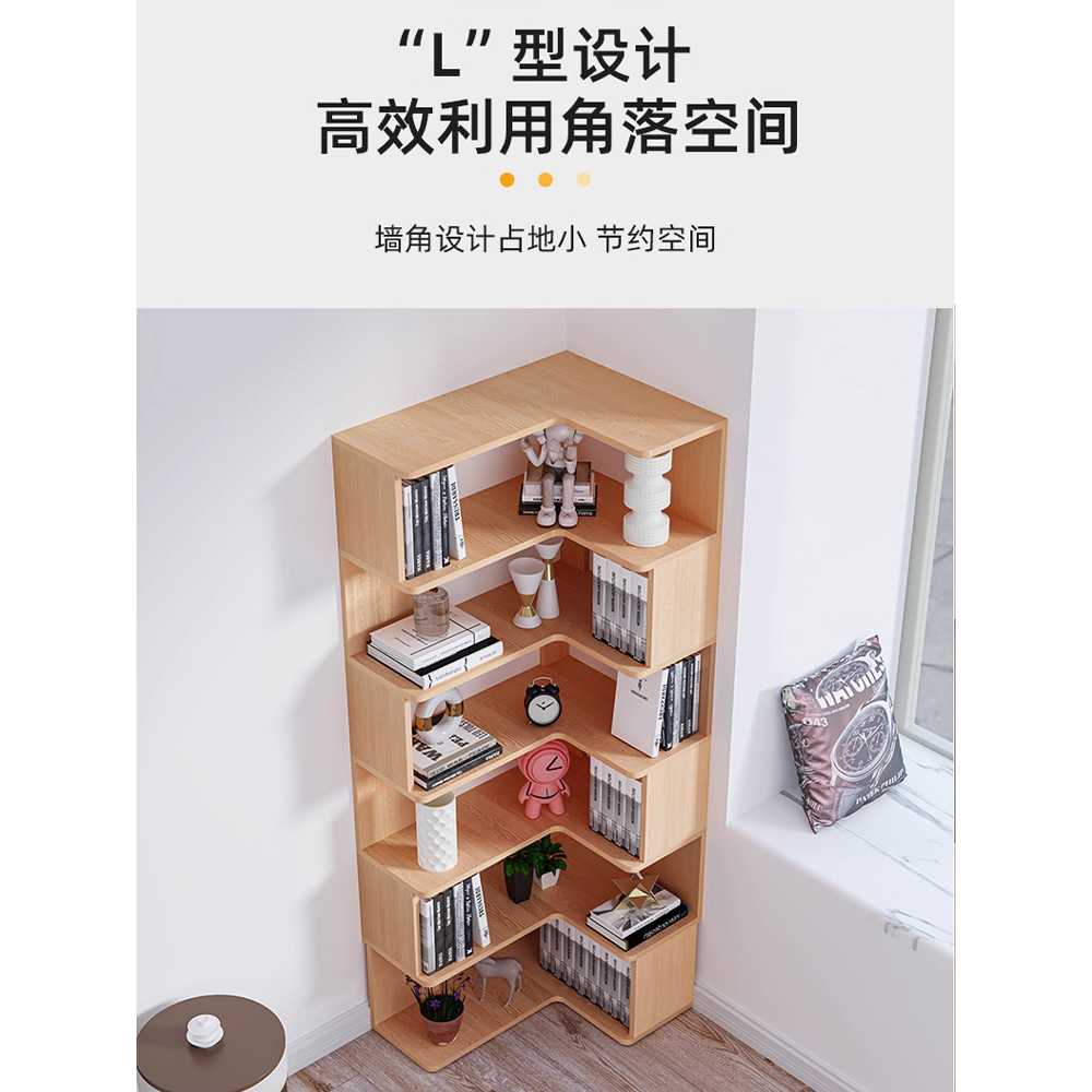 ㄱ자 책장 코너 수납 공간활용 원목 인테리어 가구 원목 5단 40x40x160 - 상세 이미지 3