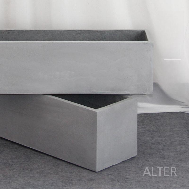 시멘트 화분 플랜트 카페 인테리어 직사각형 모던 박스 시멘트 본색 100x30x30cm - 상세 이미지 3