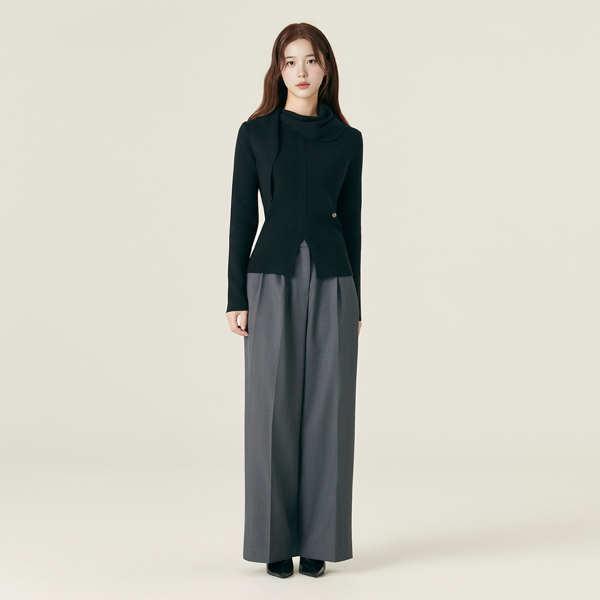 로엠 벨티드 투턱 와이드 슬랙스 RMTWF49RT1 - 상세 이미지 4