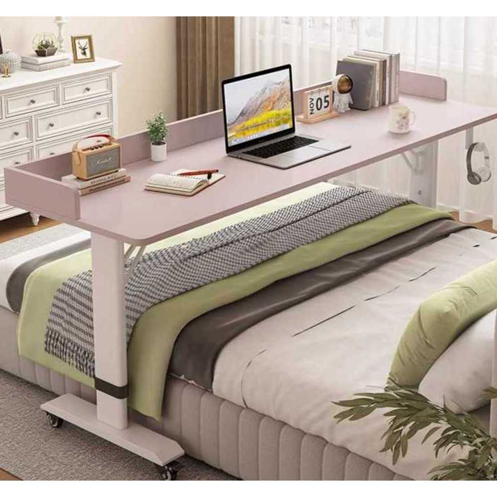 높이조절 침대 위 책상 병원 간호 식사 보조 테이블 화이트 150x40 - 상품 이미지