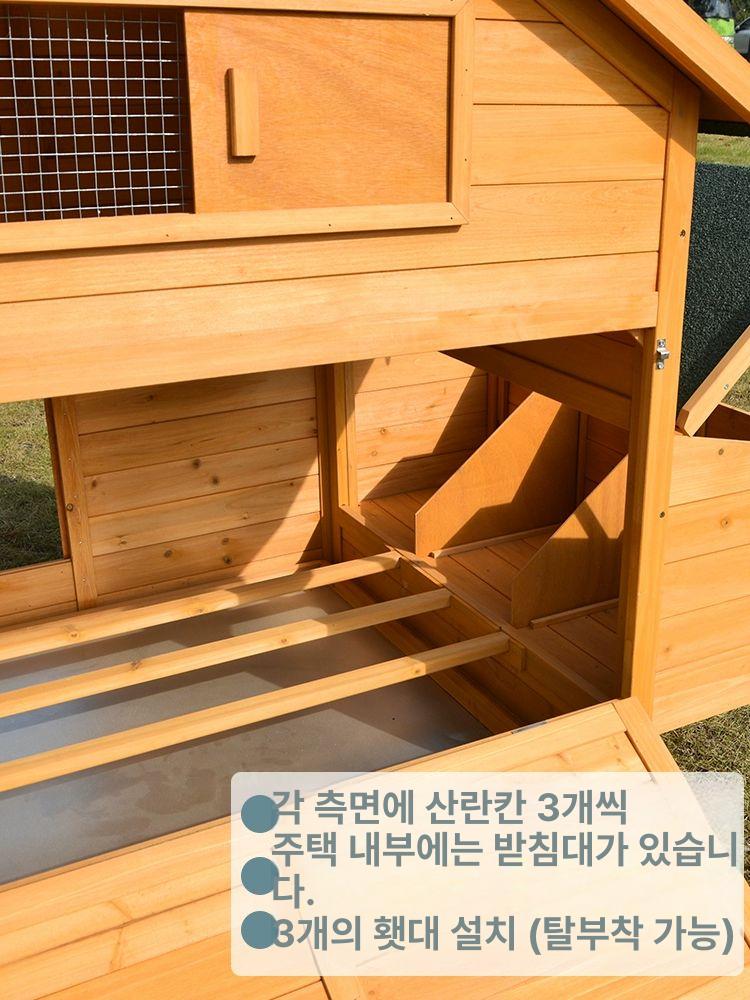 닭장 키우기 케이지 사육장 마당 케이지러닝 야외 토끼 이중 닭장+분리형 러닝 케이지 - 상세 이미지 4