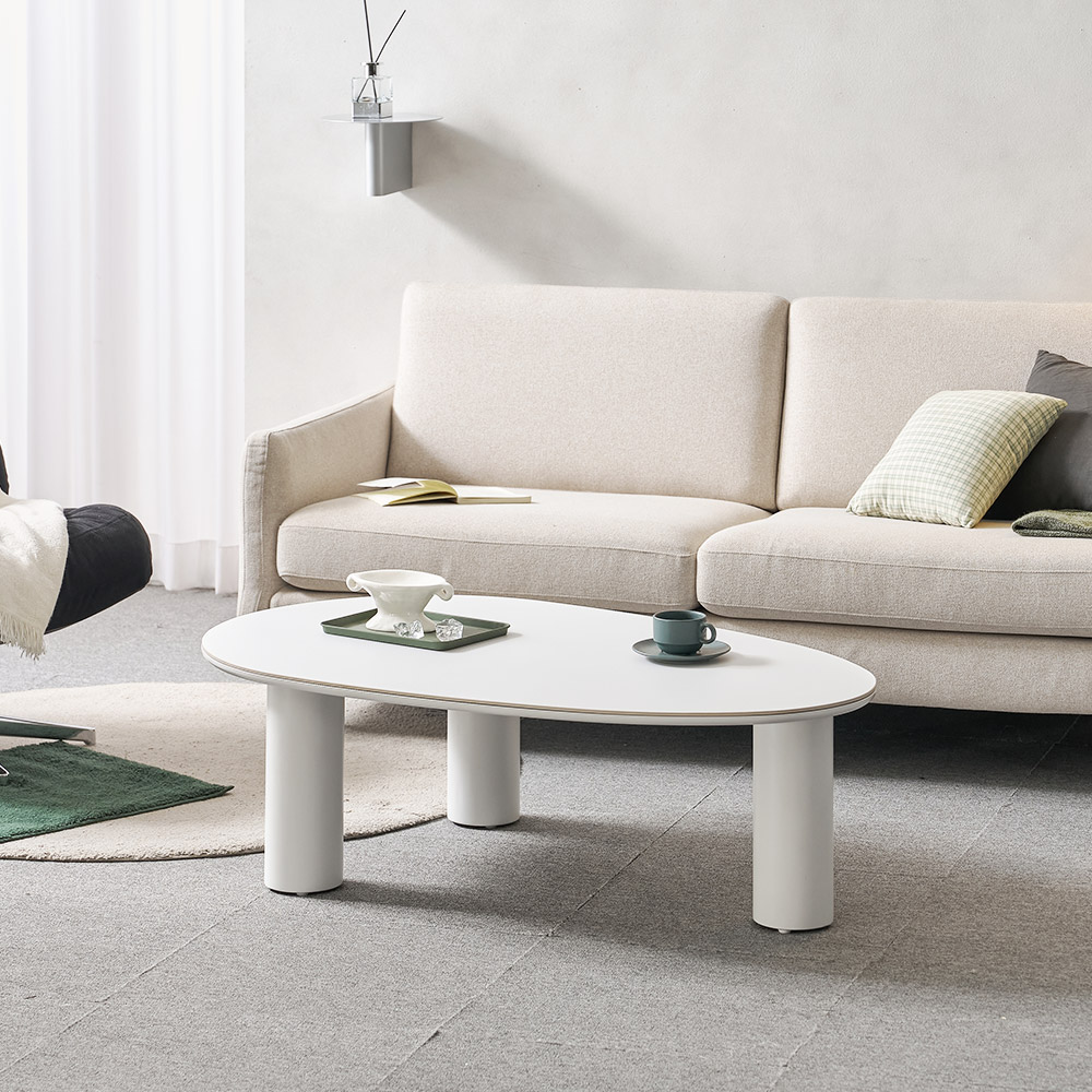 플라빈 세라믹 좌식 소파 거실 테이블 밥상 식탁 물방울 크림베이지 CNM247C