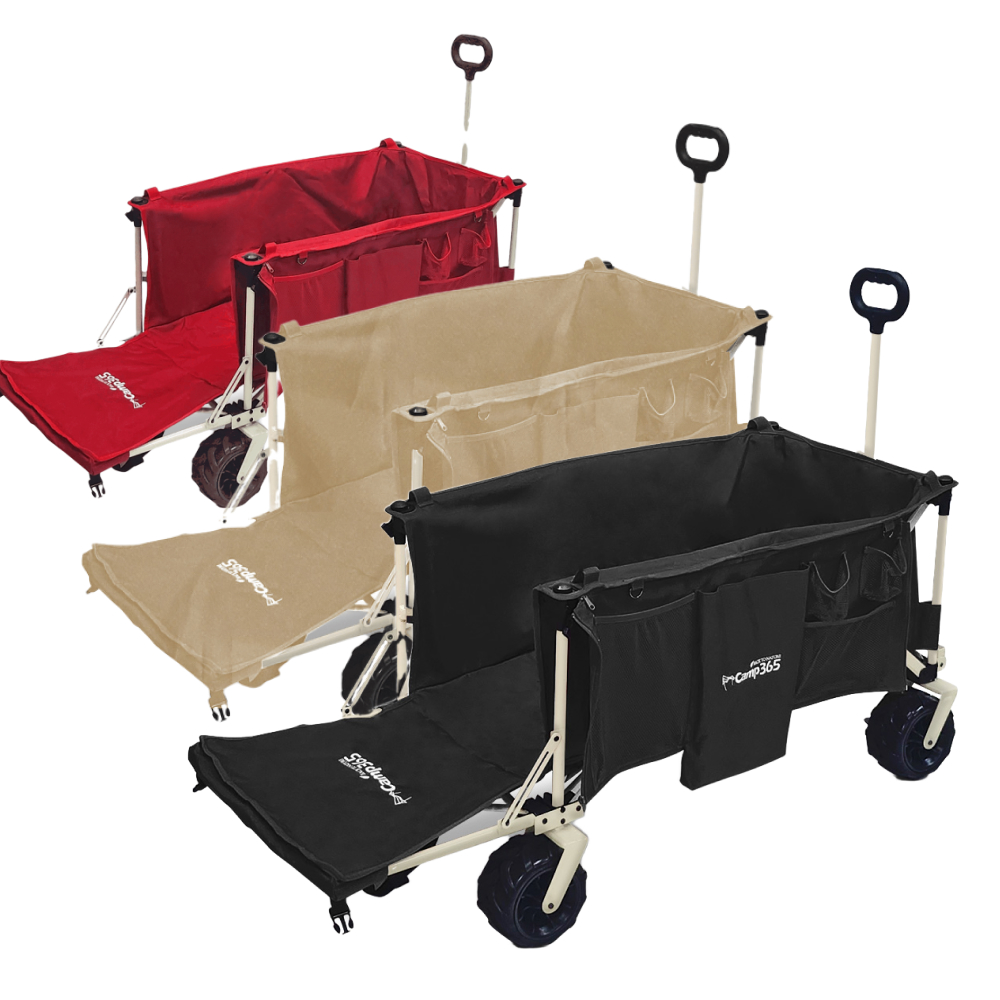 [핫딜]캠프365 파파웨건 스포츠 챔프 특대형웨건 저소음 러버휠 접이식 손수레 160kg내하중 뒷문개방형