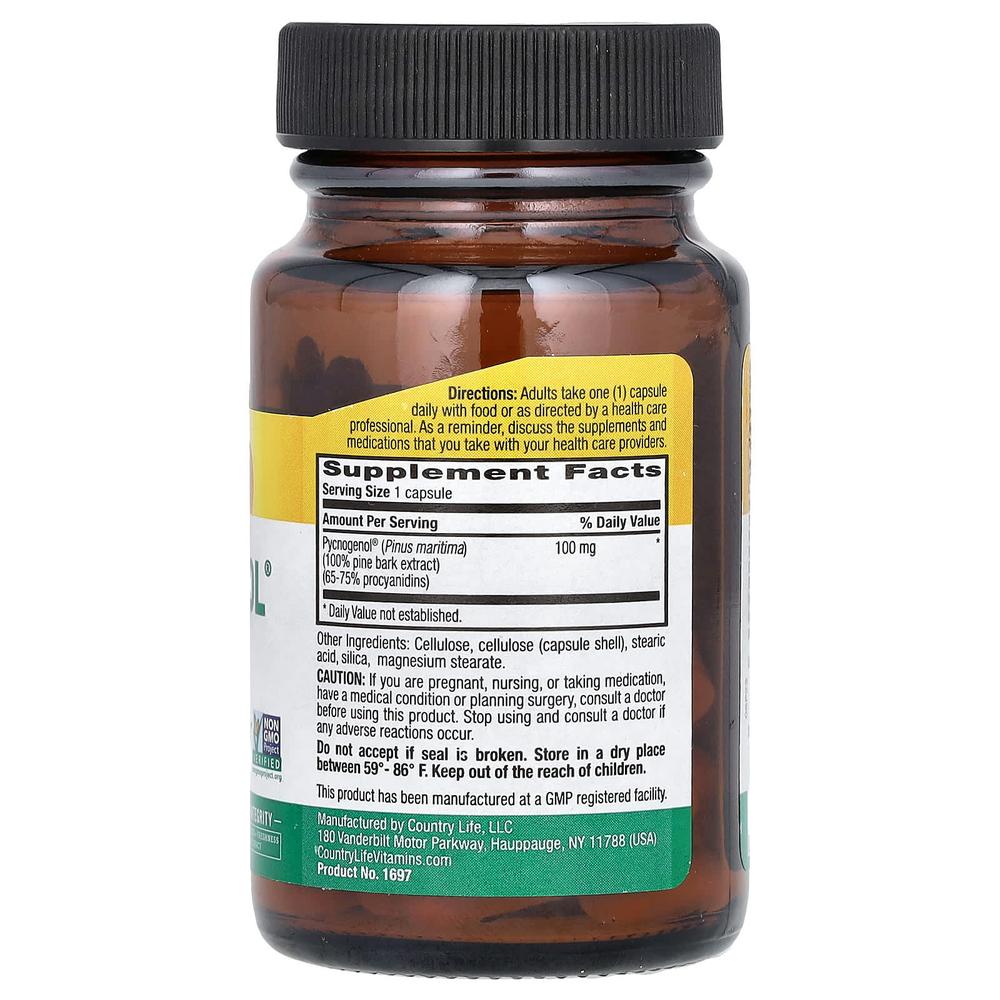 컨트리라이프 피크노제놀 프랑스 해송 소나무 껍질 추출물 100mg Pycnogenol 30정 (2개) - 상세 이미지 3