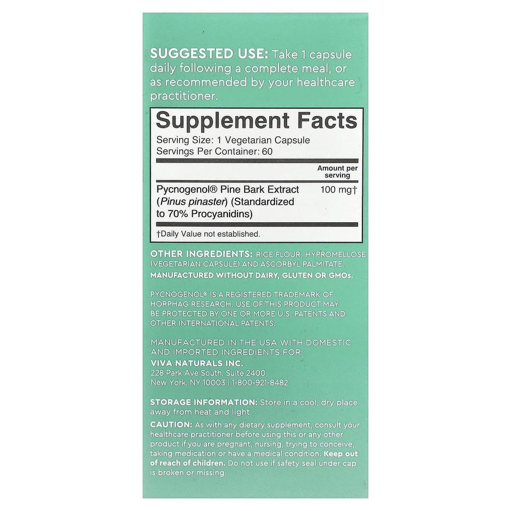 비바내추럴 피크노제놀 프랑스 해송 소나무 껍질 추출물 100mg Pycnogenol 60정 - 상세 이미지 2