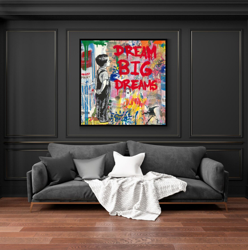 뱅크시작품 그림 팝아트 그래피티 아트포스터 벽꾸미기 DREAM BIG DREAMS A4 - 상세 이미지 3
