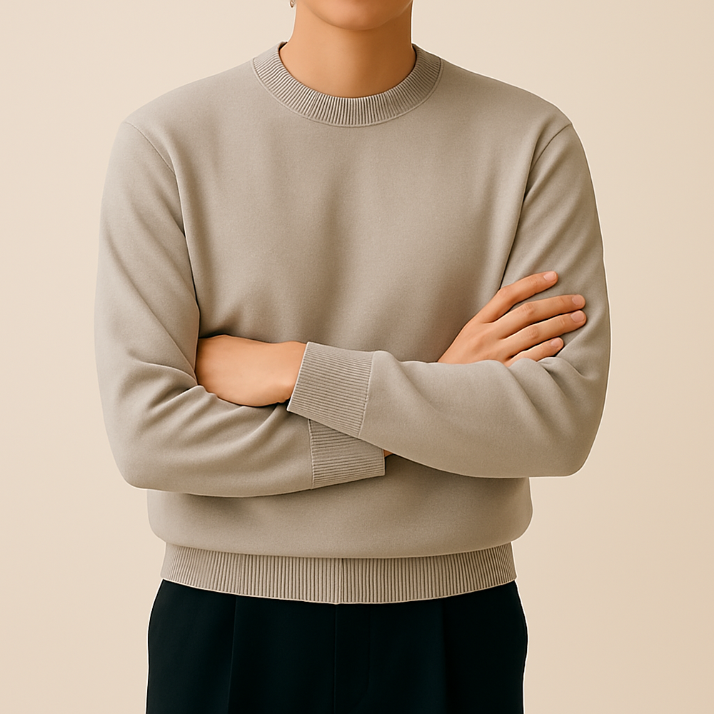 LAINE 남자니트 가을 오버핏 워셔블 LOGAN 니트 샌드, L (105) - 상세 이미지 3