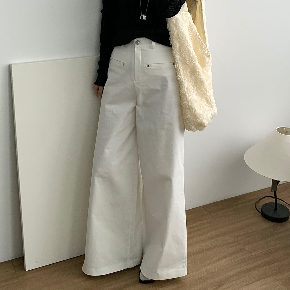 [S당일] 베르 와이드 부츠컷 팬츠 하이웨스트 스판바지 웨어링무드 (2c) - 상품 이미지