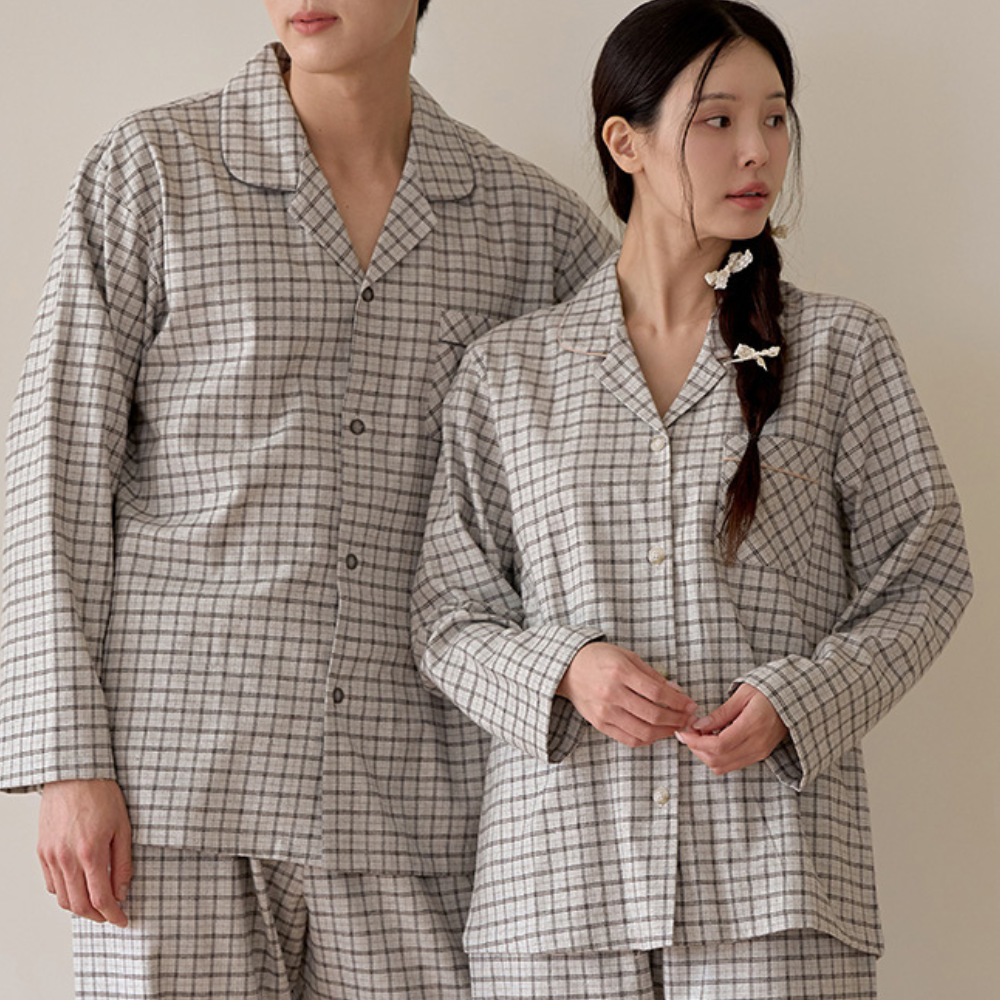 국산 잠옷 무이 순면 잠옷 신혼 커플 기모 잠옷 선물 - 메인 이미지