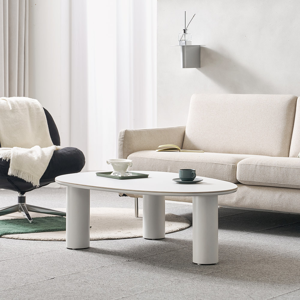 플라빈 세라믹 좌식 소파 거실 테이블 밥상 식탁 물방울 크림베이지 CNM247C