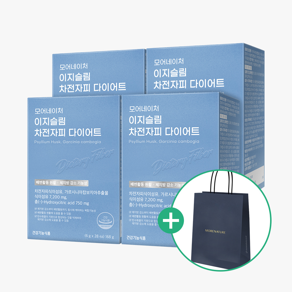 모어네이처 차전자피 식이섬유 환 다이어트 변비 쾌변 배변 활동 보조제 28포, 4개 - 메인 이미지