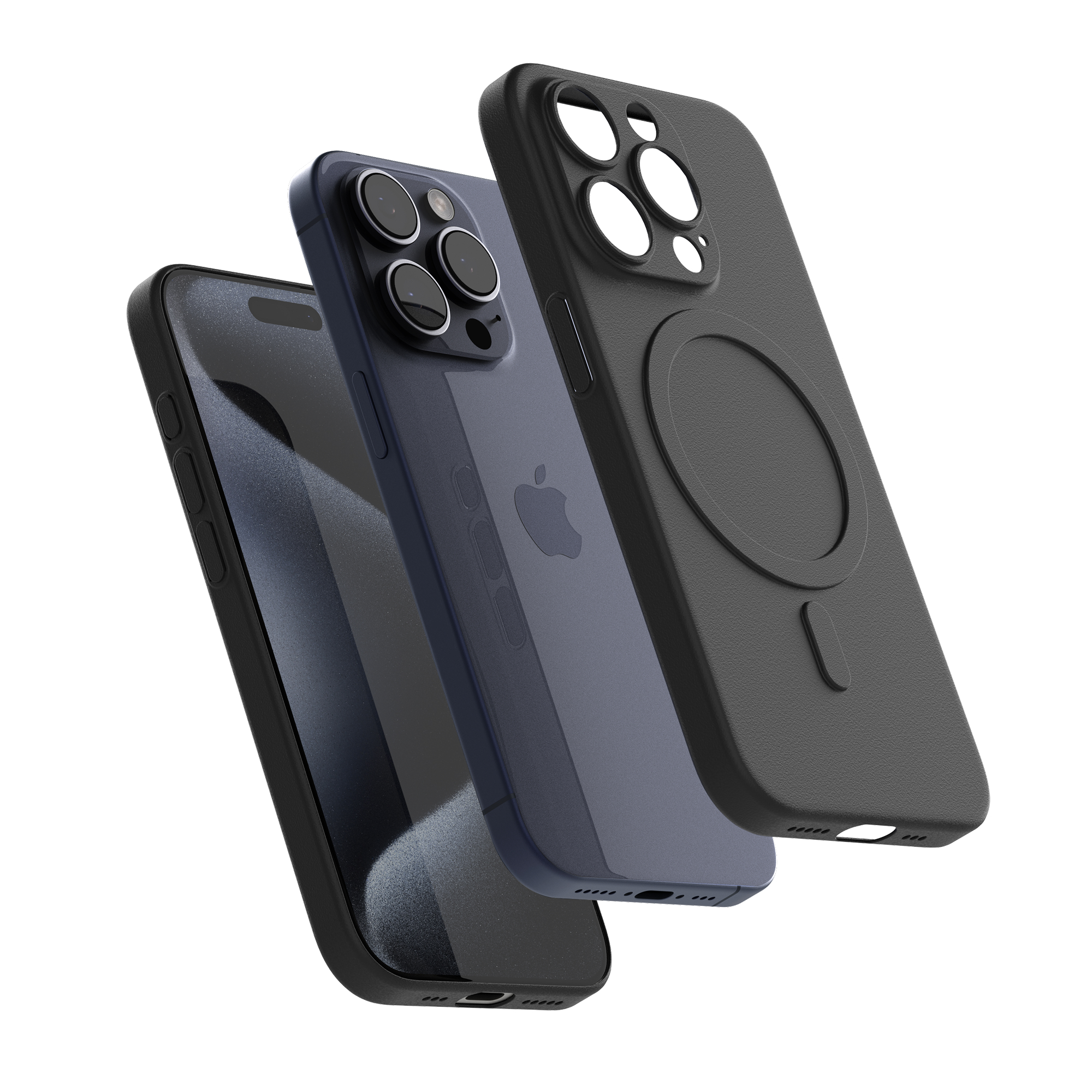 고스트핏 매트 투명 아이폰 맥세이프케이스 변색없는케이스 블랙, 아이폰15 프로 맥스 - 상품 이미지