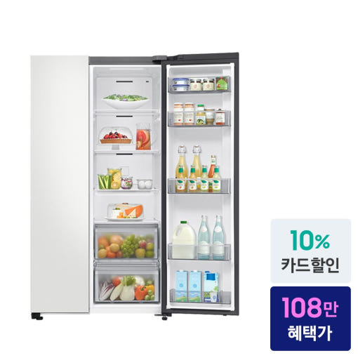 비스포크 852L 냉장고 코타 화이트 디자인