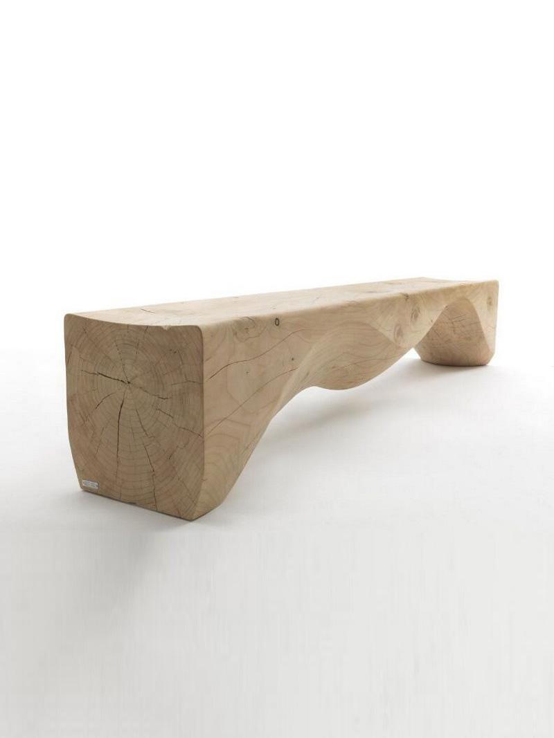 미술관 통나무 벤치 전시대 빈티지 원목 의자 더블 아치 100x30x40 - 상세 이미지 5