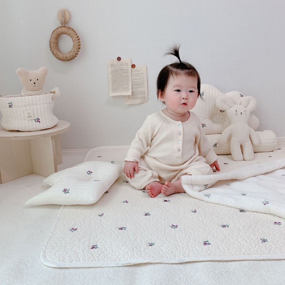 [마롤로뜨] 아기 침대패드 슈퍼싱글 쿠시노 100수 순면 누빔 이불패드 신생아 SS 호환