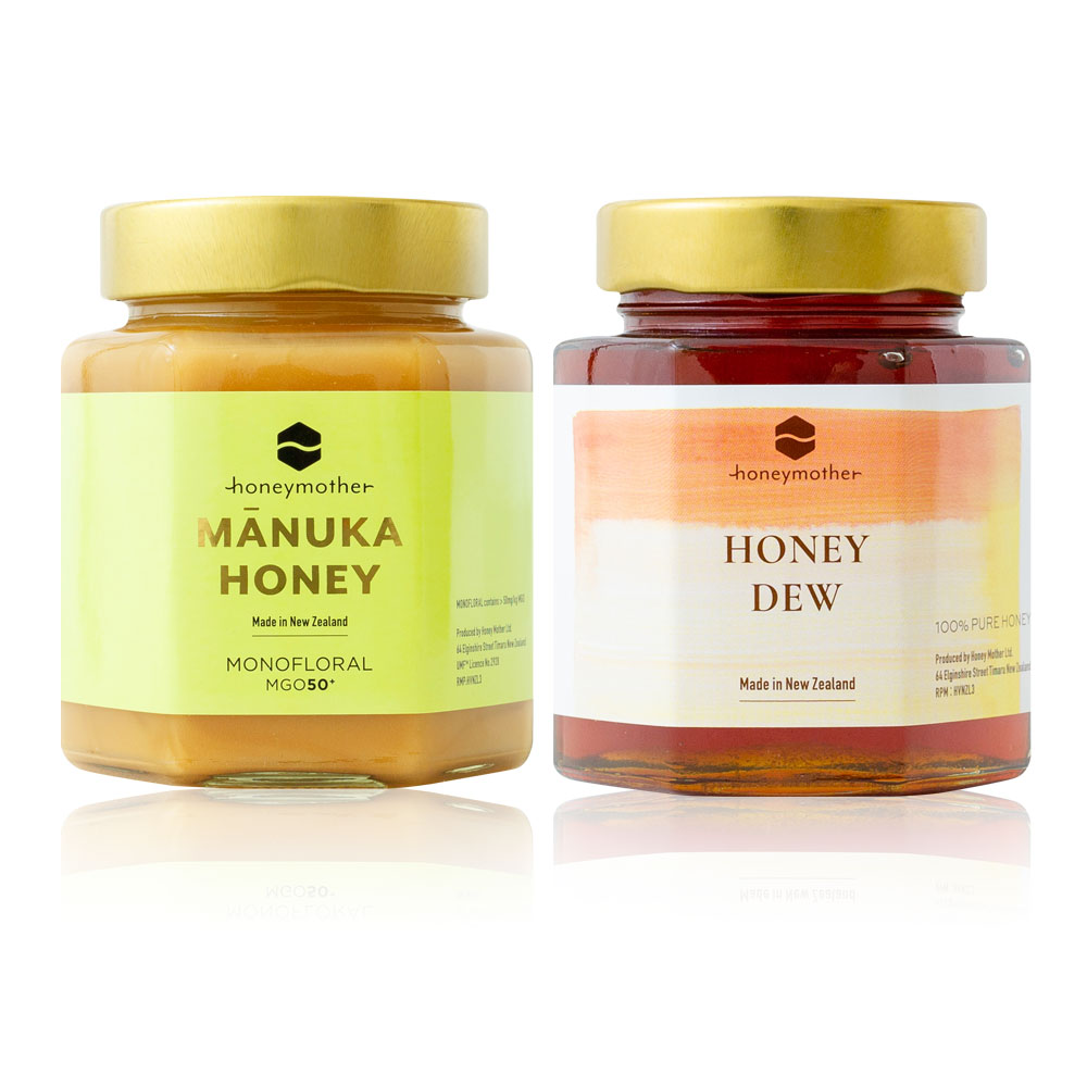 허니마더 모노플로럴 마누카꿀MGO50+ 500g 비치우드 감로꿀500g x 2병 세트 - 상품 이미지