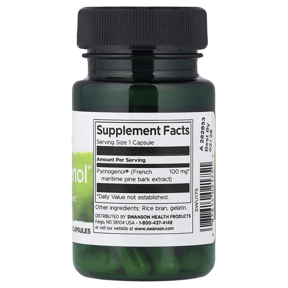 스완슨 피크노제놀 프랑스 해송 소나무 껍질 추출물 100mg Pycnogenol 30정 - 상세 이미지 2