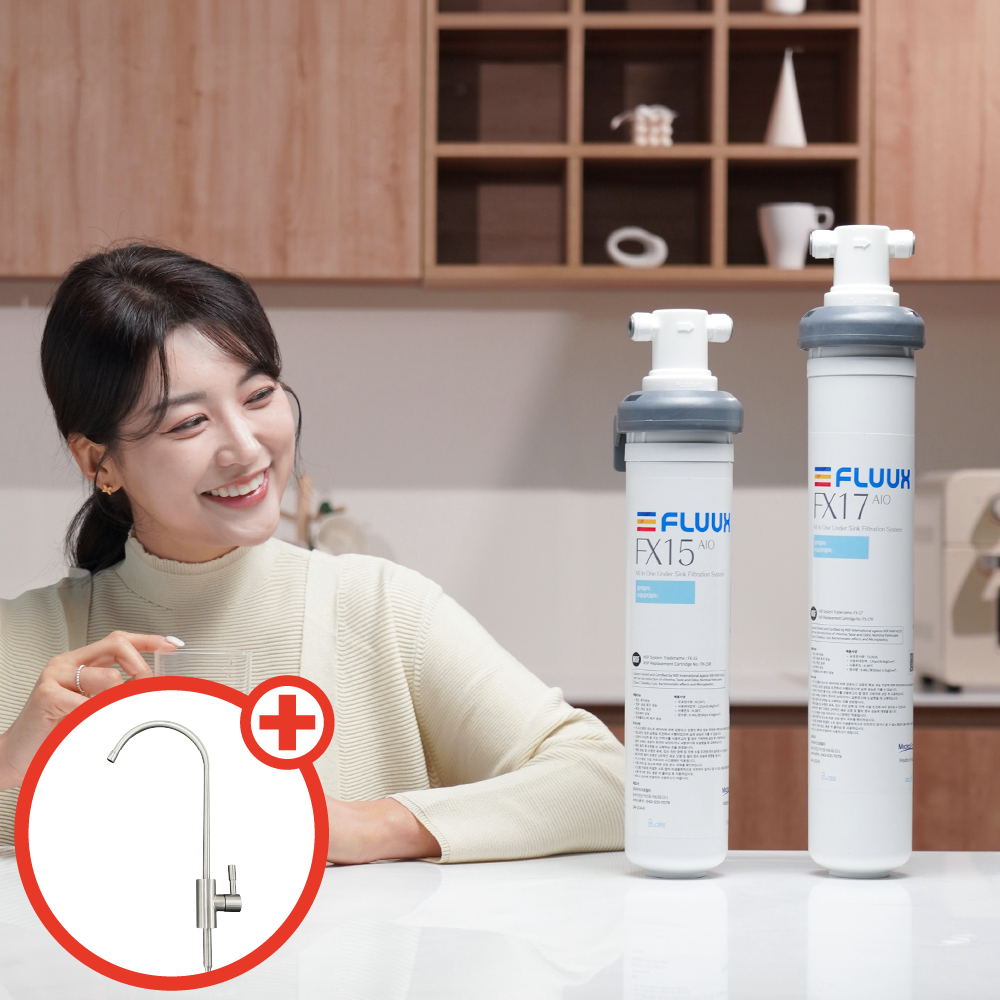 언더싱크 정수기 필터 미세플라스틱 NSF 무타공 씽크대 직수 FX 15 AIO 자가설치 제품 이미지