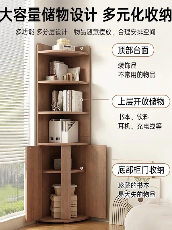 모서리장식장 엔틱 틈새 삼각 코너장 진열장 유럽식 우드 선반 책장 - 상세 이미지 2
