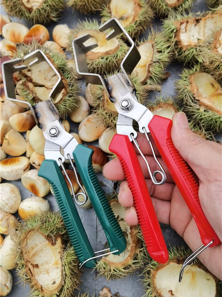 밤송이 제거기 밤나무 도구 필링 밤 껍질 벗기기 레드 핸들+그린 핸들 - 상세 이미지 5