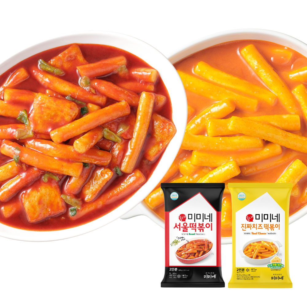미미네 서울떡볶이 2봉 + 미미네 진짜치즈 떡볶이 2봉 (총 4인분) - 메인 이미지
