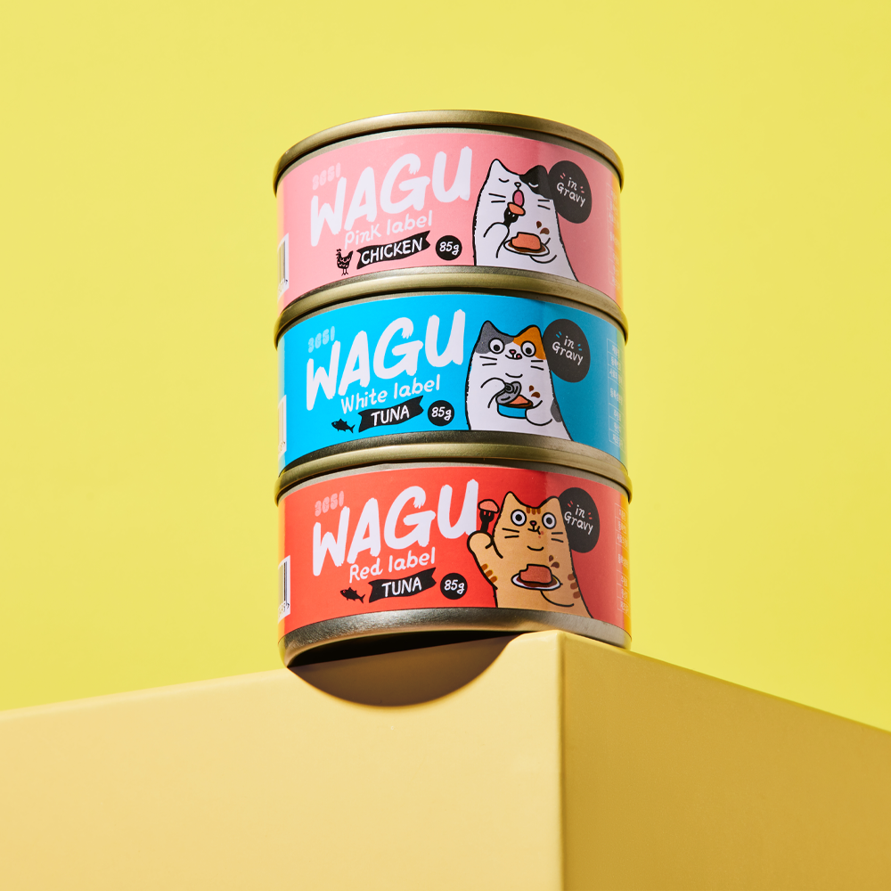 3651 와구 고양이 간식 습식캔 참치 레드라벨, 85g, 24개