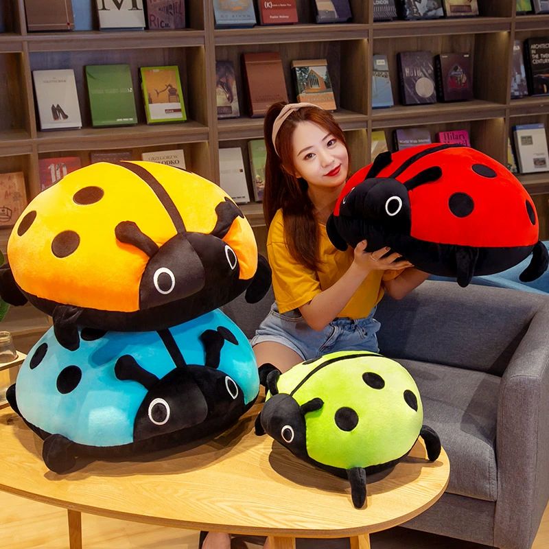 선물 인형 무당벌레 촉감좋은 곤충 대형 모찌 애착인형 바디필로우 곤충모형 레드 40cm - 상세 이미지 3