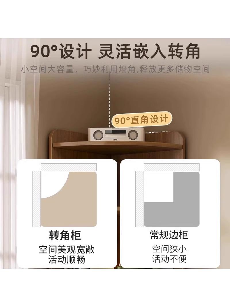 모서리장식장 엔틱 틈새 삼각 코너장 진열장 유럽식 우드 선반 책장 - 상세 이미지 4