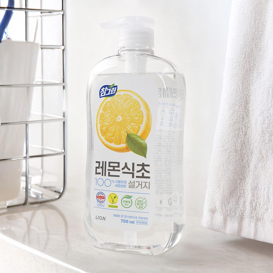 메가마트 라이온 참그린 레몬식초 주방세제 750ml 용기 - 상세 이미지 2