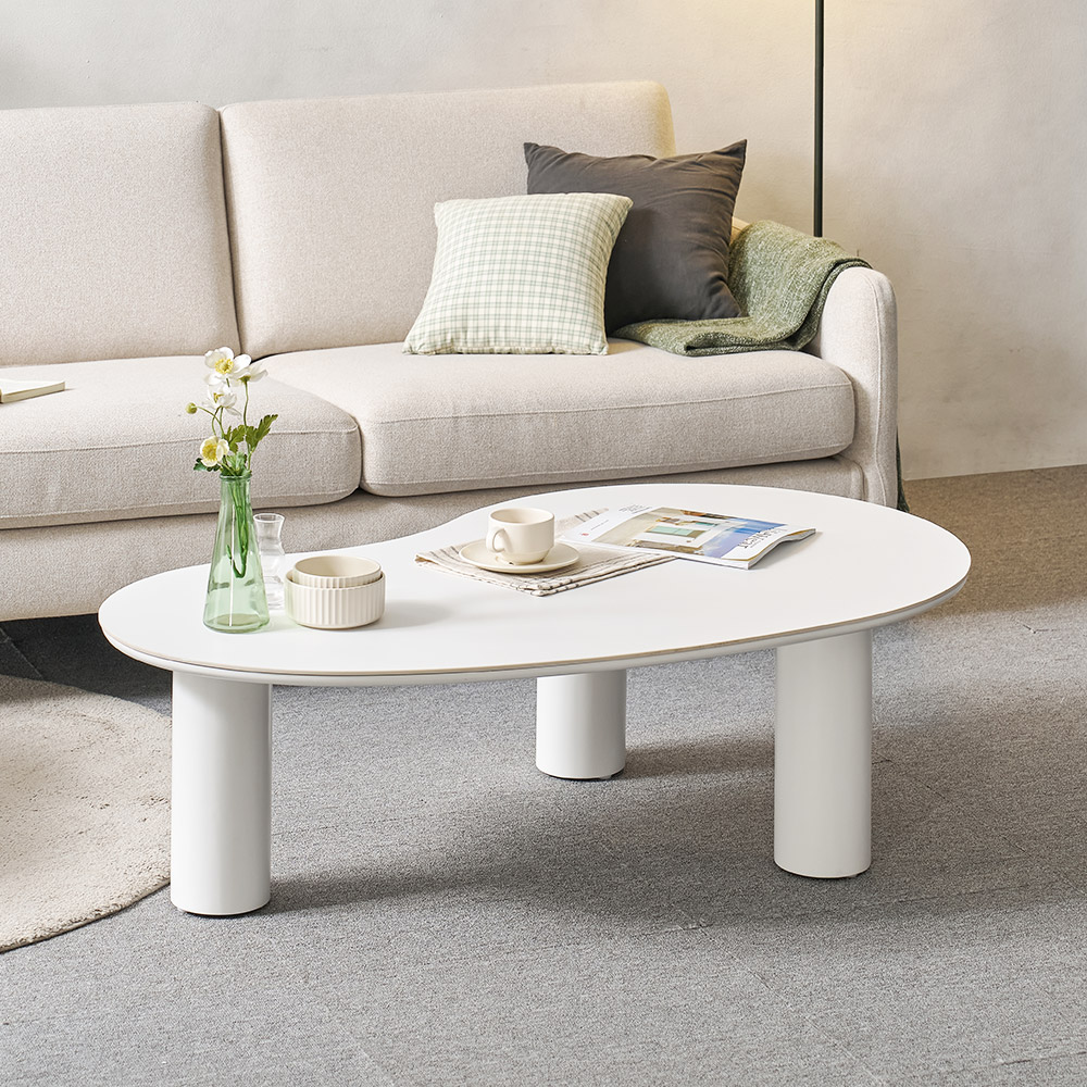 플라빈 세라믹 거실 소파 테이블 비정형 크림베이지 CNM246C