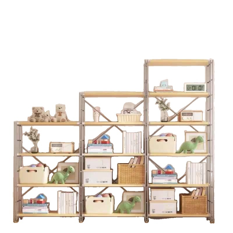 팬트리 선반 거실 다용도 시스템 무타공 선반장 조립 스텐 수납 수납선반 3겹 40x31x90 밝은 갈색 - 상세 이미지 2