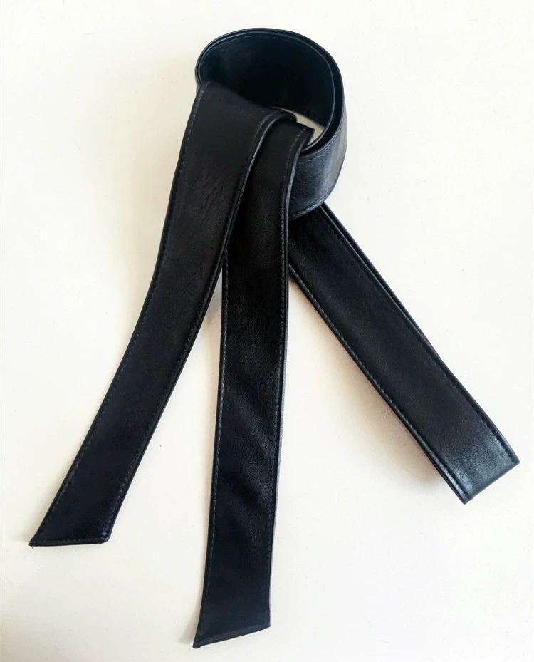 코디 원피스 코트 가죽 엄마룩 벨트 여성 악세사리 코디 겨울코드 스트랩 블랙 3cm - 상세 이미지 2