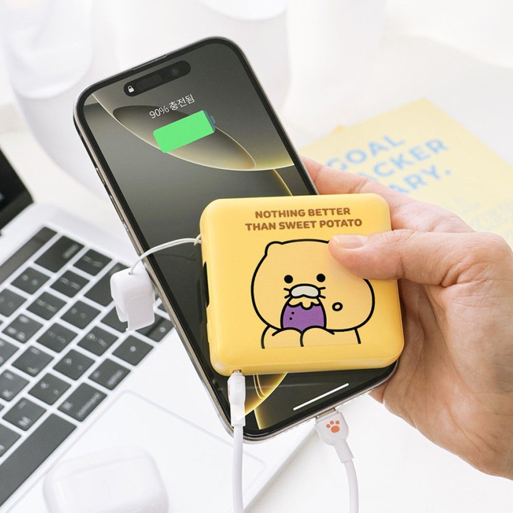 춘식이 보조배터리 미니 고속 휴대용 충전기 10000mAh 카카오 커플템 선물 고구마 이미지 6