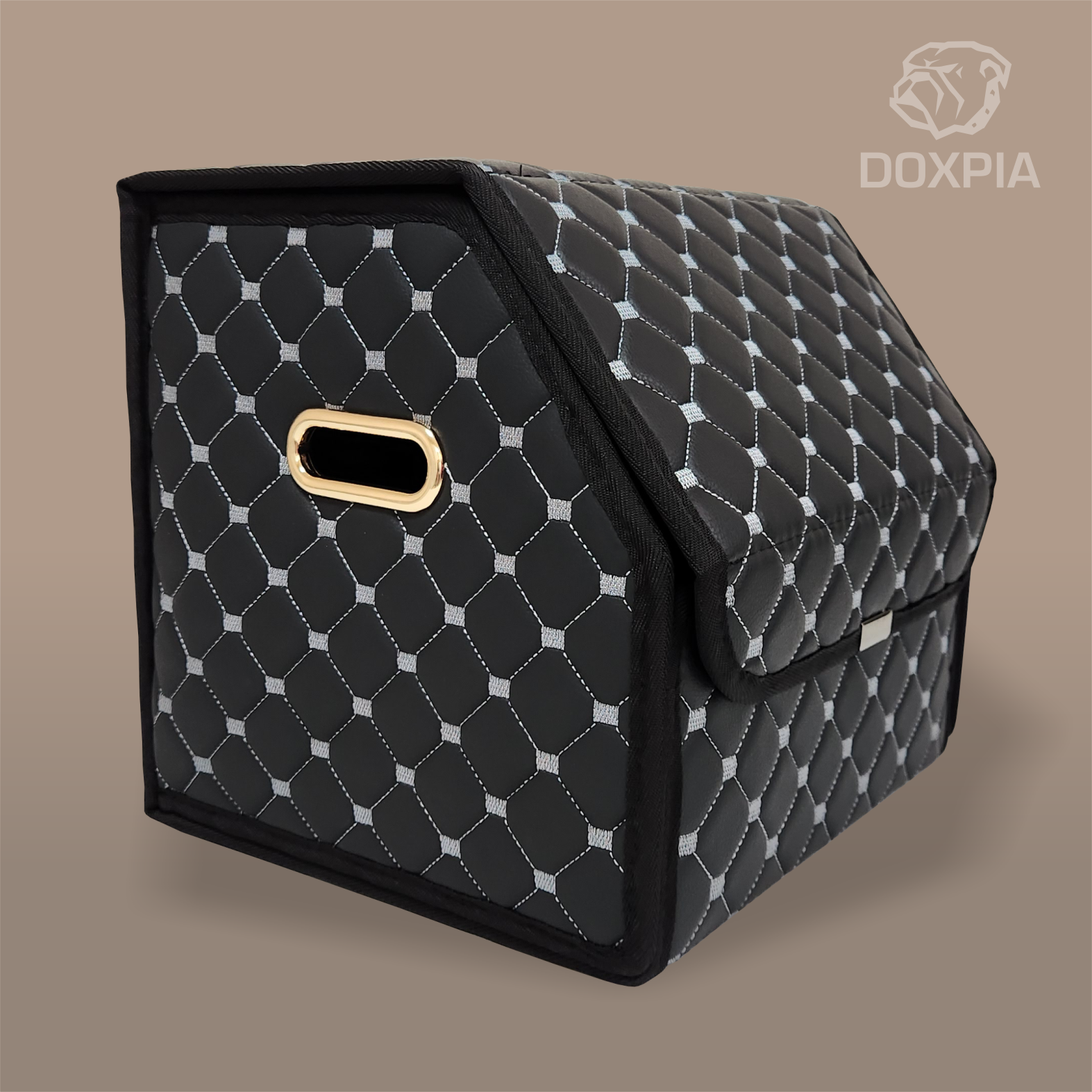 독스피아 퀼팅 트렁크정리함 브라운/블랙/그레이 S(소형)