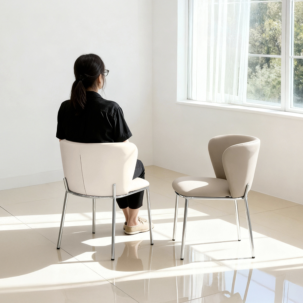 알레노 식탁의자 인테리어 편한 가죽 카페 주방 의자 미드센츄리 모던