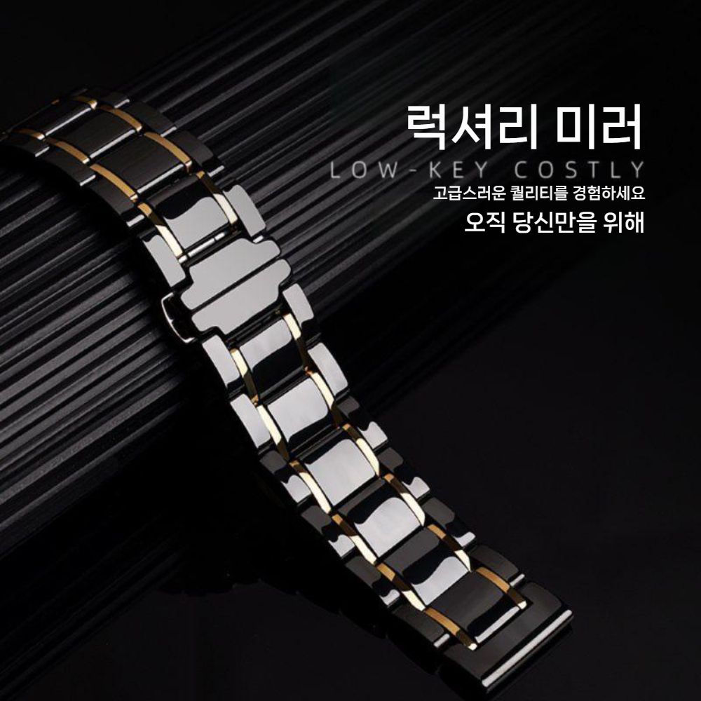 애플워치11 울트라3 se3 스트랩 세라믹 메탈 프레임 나비 버클 밴드 - 상세 이미지 5