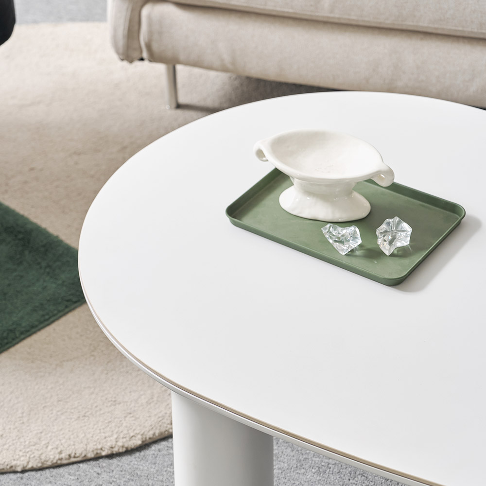 플라빈 세라믹 좌식 소파 거실 테이블 밥상 식탁 물방울 크림베이지 CNM247C