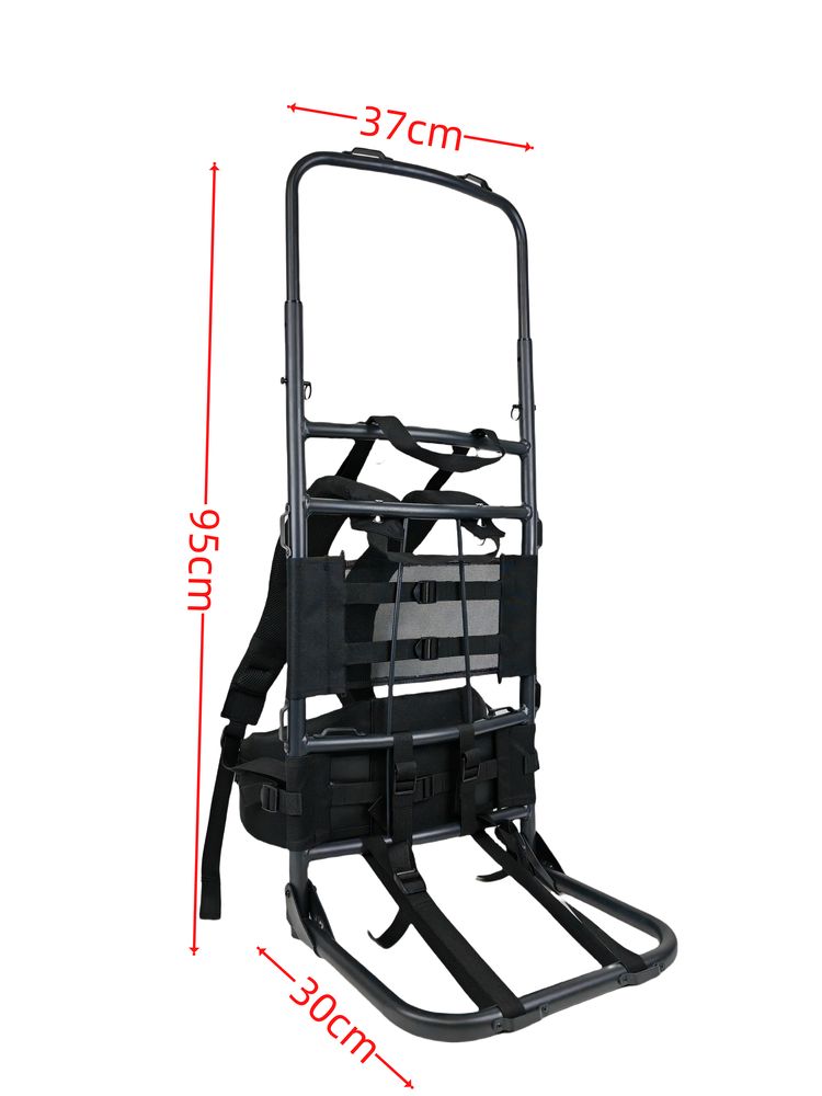 알루미늄 지게 다용도 소형 하이킹 공사장 트래킹 운반 신형 블랙 높이조절 70kg - 상세 이미지 2
