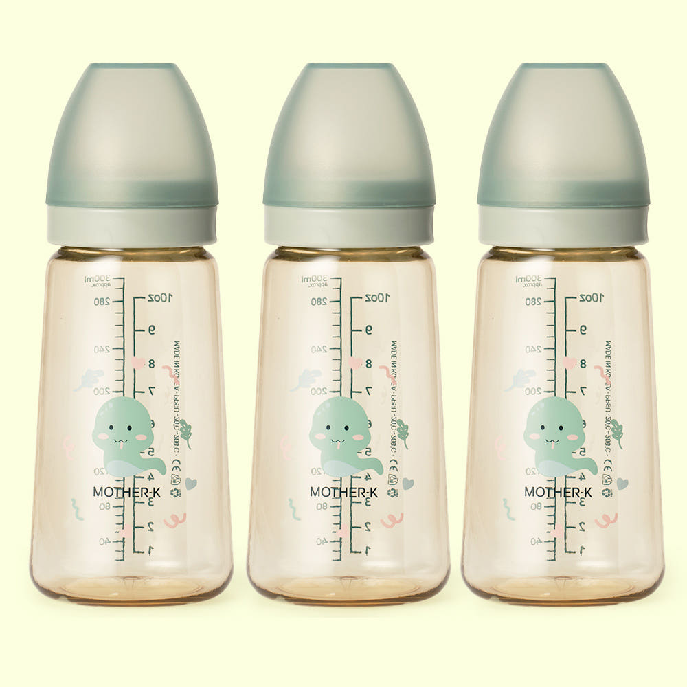 마더케이 신생아 PPSU 젖병 배앓이 방지 (노꼭지) 280ml, 3개, 뱀뱀