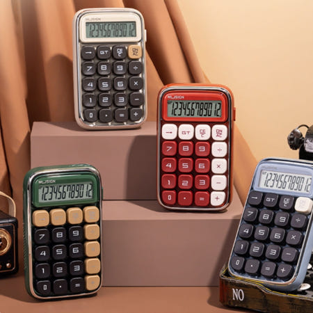 델리 레트로 빈티지 기계식 계산기 각도조절 키감좋은 계산기