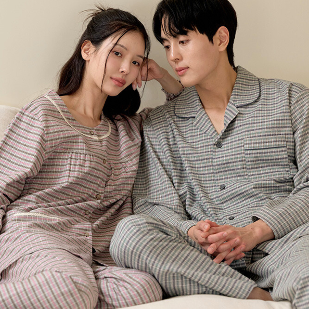 국산 잠옷 스테이 순면 잠옷 신혼 커플 기모 잠옷 선물 - 메인 이미지